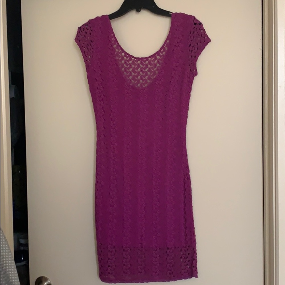 Free People crochet pink dress! Very flattering